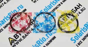 Кольца поршневые +0,25 (узкие), комплект Акцент, Рио 2, Гетц TPR Комплект поршневых колец, 1-й ремонт Accent, Getz 1.4 (-09), Rio 2 (2006-2009)